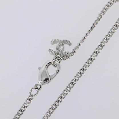 Chanel CC Ball Drop Pendant Metal with Crystals, Silver, Metal, Necklace