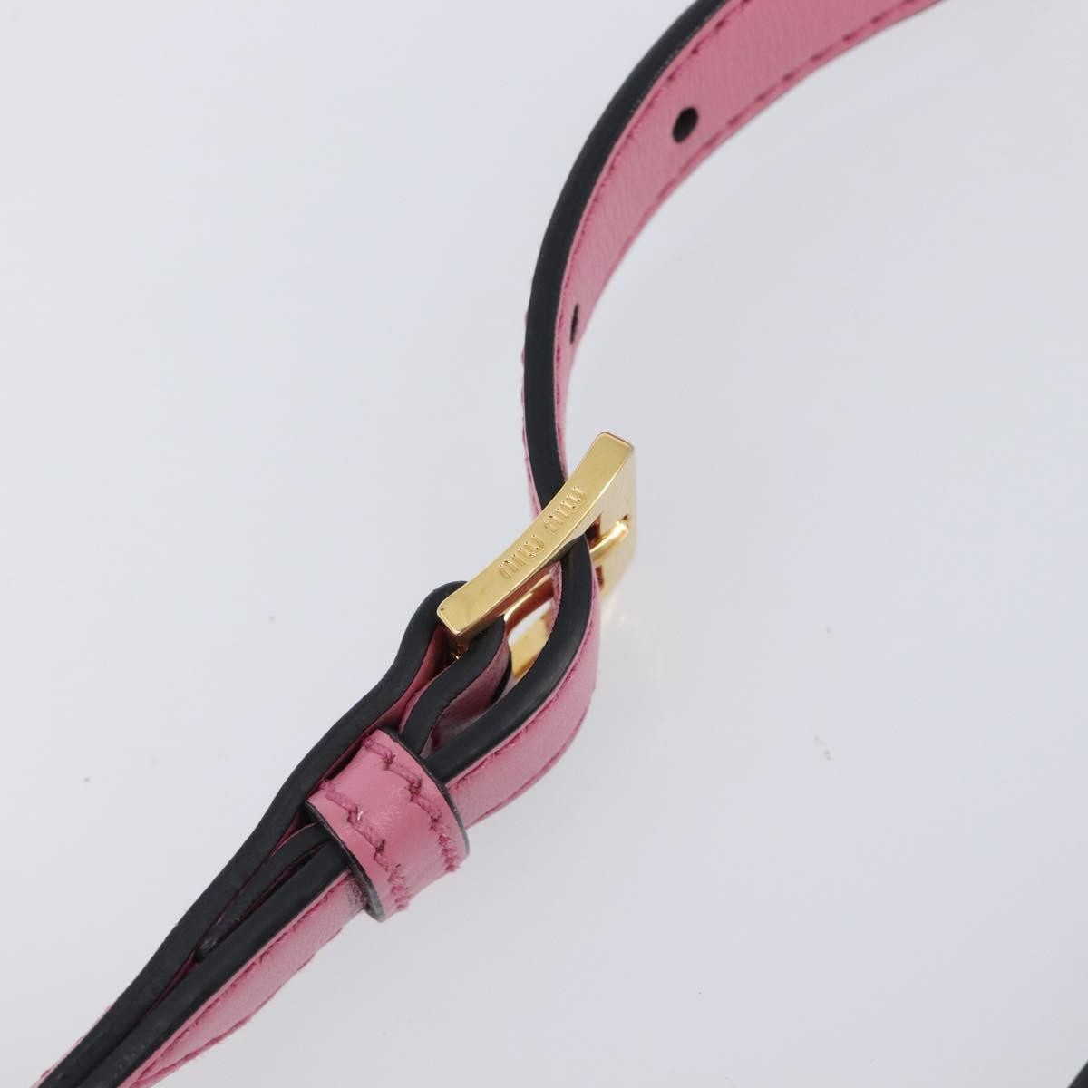 Miu Miu Madras Crystal Flap Leather, Pink, Leather, Crossbody Bag
