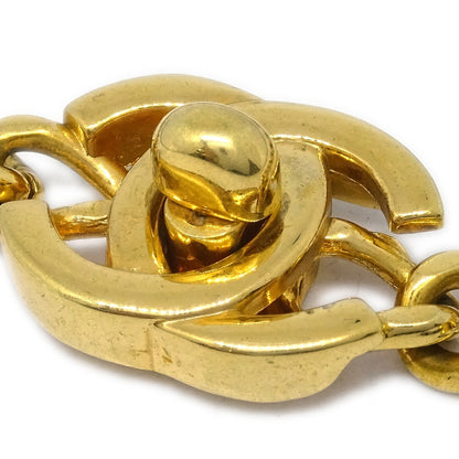Chanel Vintage CC Turnlock Chain Metal, Gold, Gold Plated, Bracelet