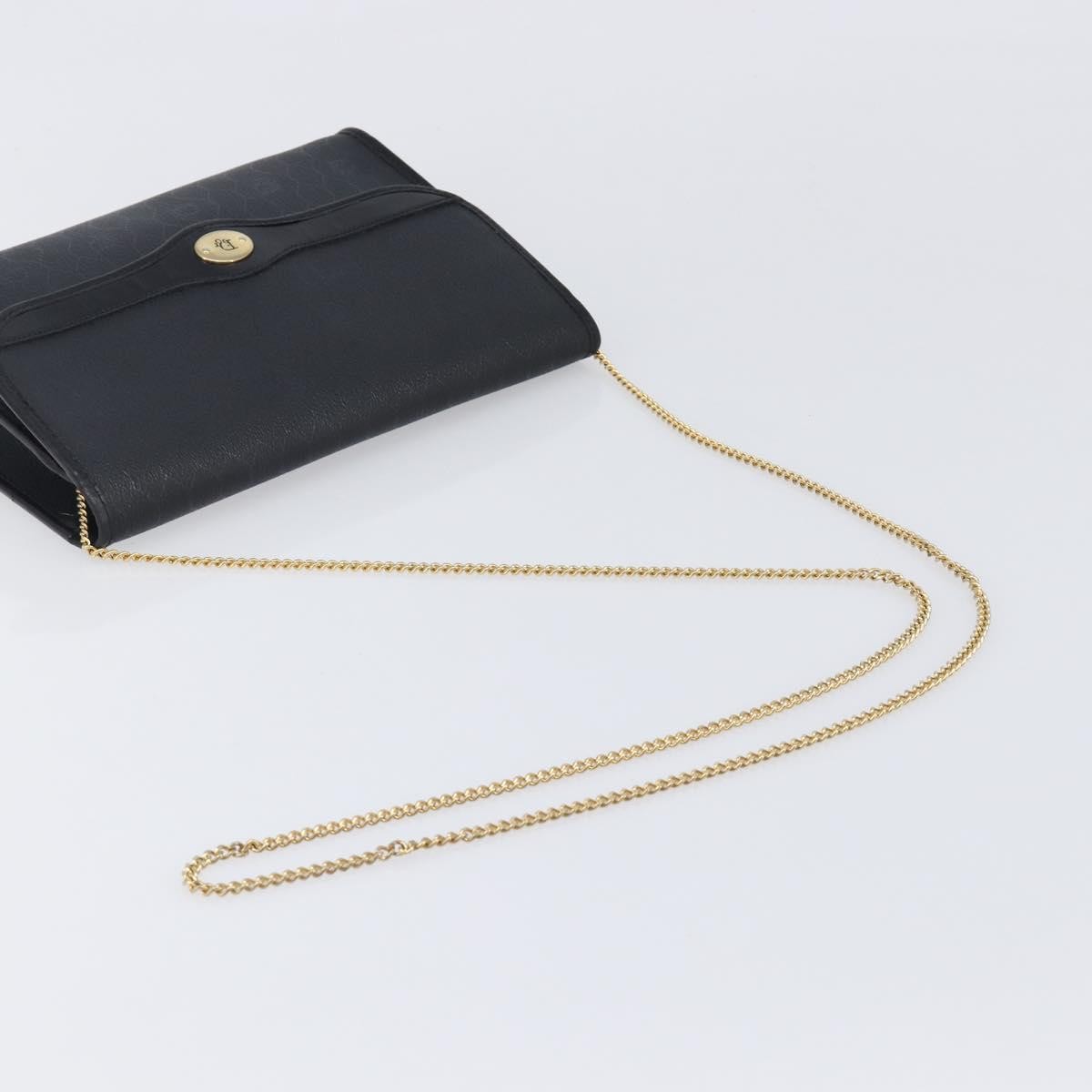 Christian Dior Vintage Honeycomb chain Canvas, Black, Canvas, Shoulder Bag