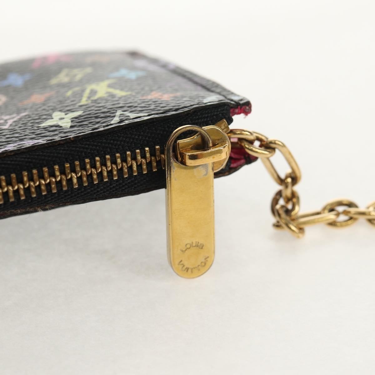Louis Vuitton Pochette clés NM Monogram Multicolor Canvas, Black, Canvas, Wallet