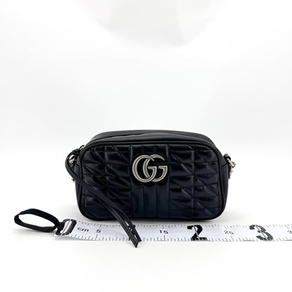 Gucci GG Marmont Wrist Matelasse Leather, Black, Leather, Clutch