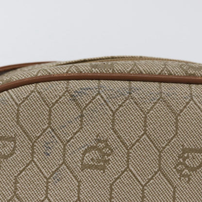 Christian Dior Vintage Honeycomb Canvas and Leather, Beige, Canvas, Shoulder Bag