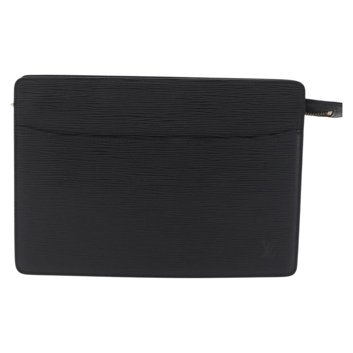Louis Vuitton Pochette Homme Epi Leather, Black, Leather, Clutch
