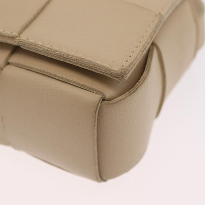 Bottega Veneta Cassette Maxi Intrecciato Leather, Beige, Leather, Crossbody Bag