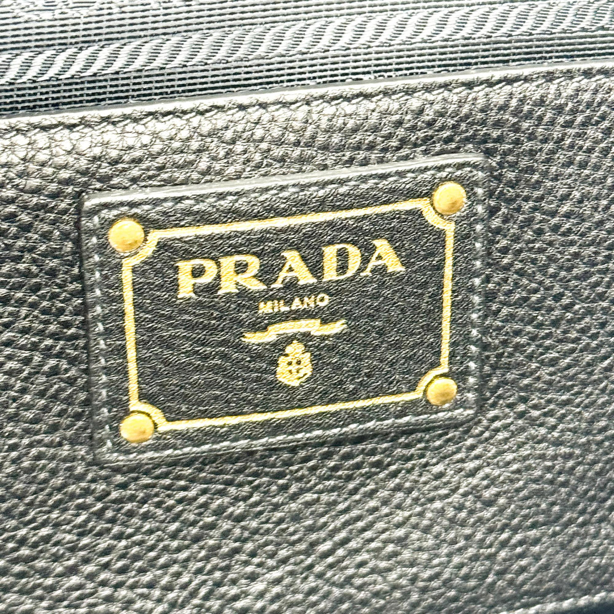 Prada Side Zip Convertible Vitello Daino, Black, Leather, Tote Bag
