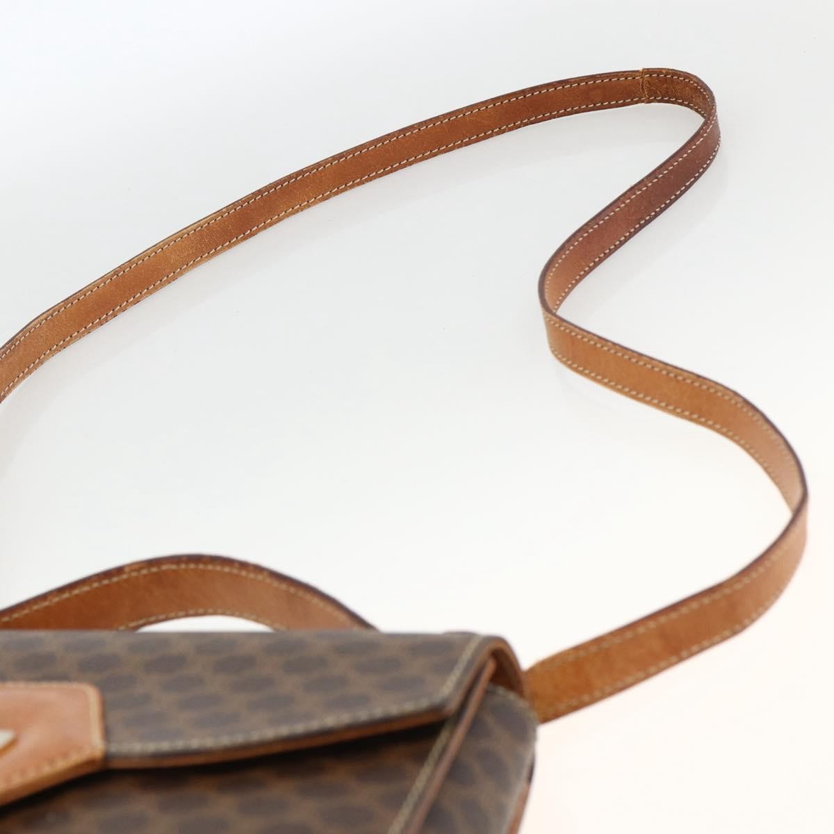 Celine Vintage Macadam Canvas and Leather, Brown, Canvas, Handbag