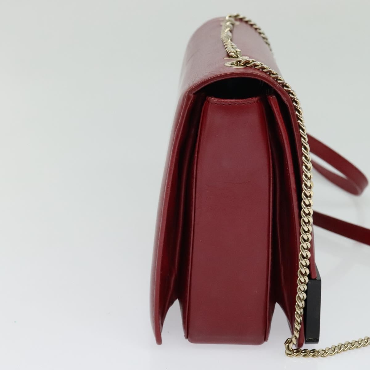 Bvlgari Signature Leather, Red, Leather, Shoulder Bag