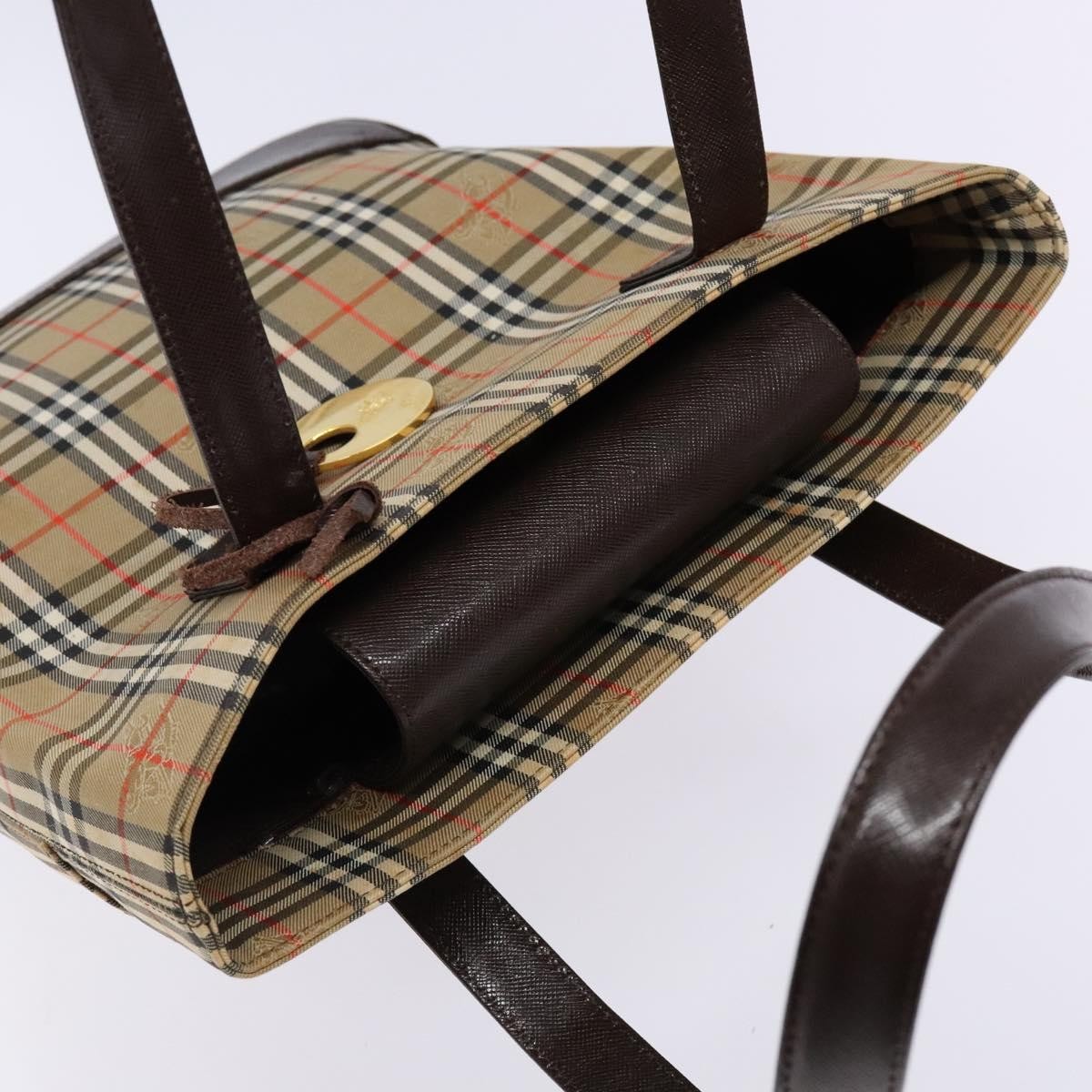 Burberry Nova Check Tote canvas check pattern, Beige, Canvas, Tote bag