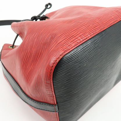 Louis Vuitton Bicolor Petit Noe Epi Leather, Red, Leather, Handbag