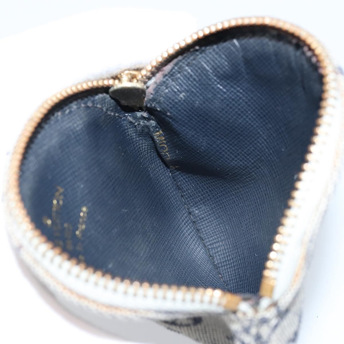 Louis Vuitton Round Coin Purse Mini Lin, Blue, Canvas, Clutch