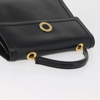 Celine Top Handle Leather, Black, Leather, Handbag