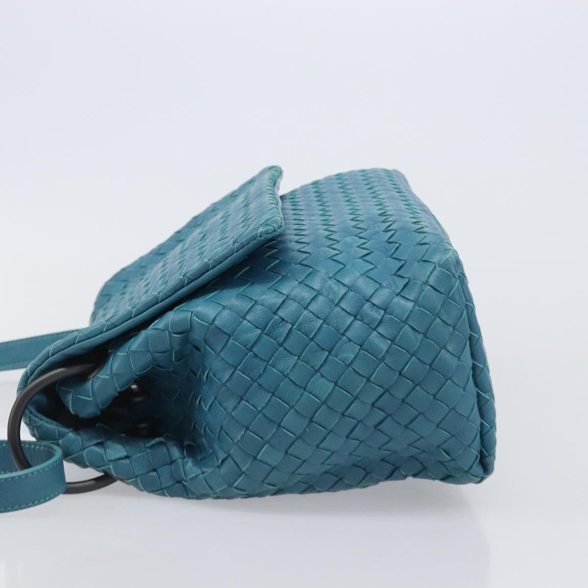 Bottega Veneta Adjustable Flap Intrecciato Nappa, Blue, Leather, Shoulder Bag