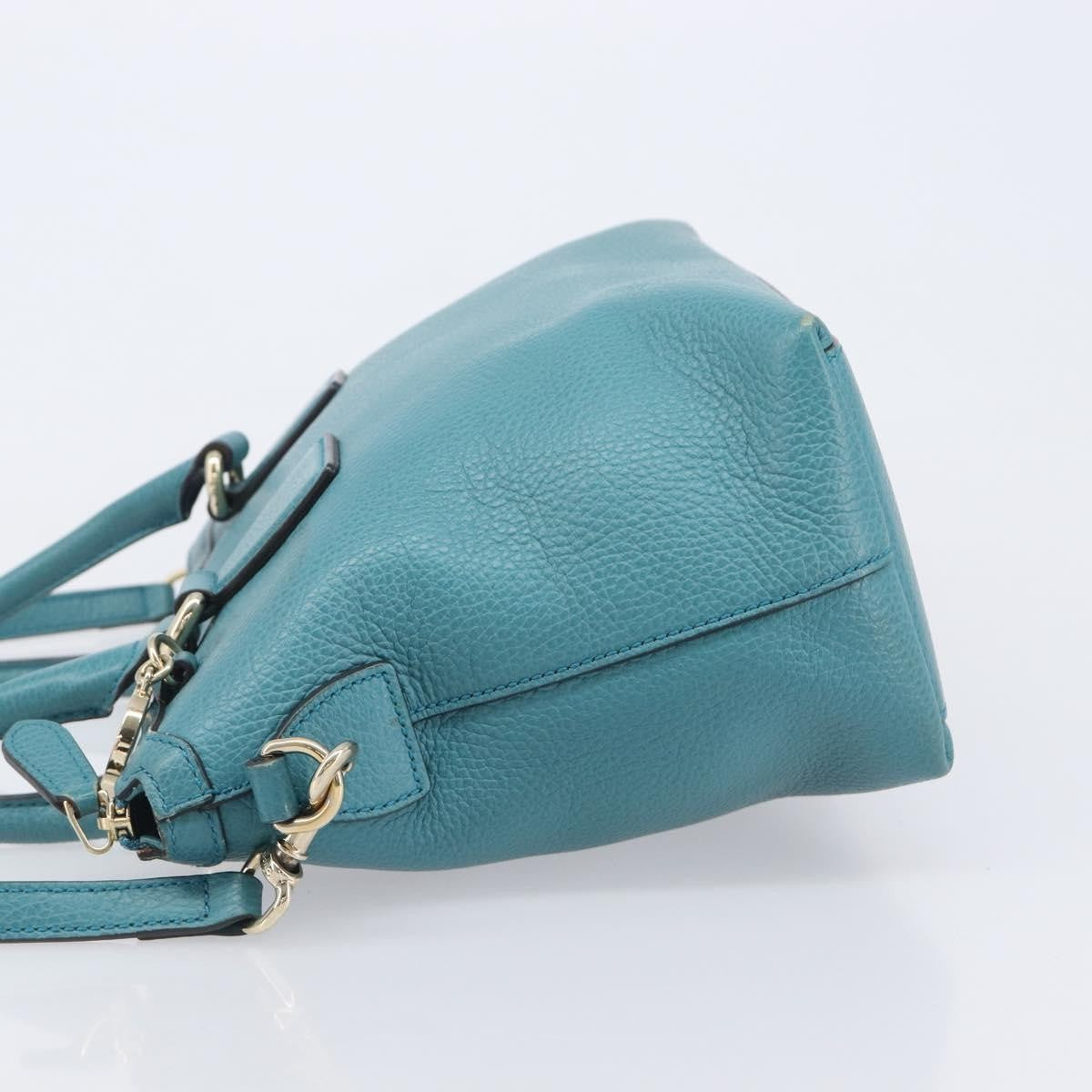 Gucci GG Charm Convertible Dome Satchel Leather, Blue, Leather, Handbag
