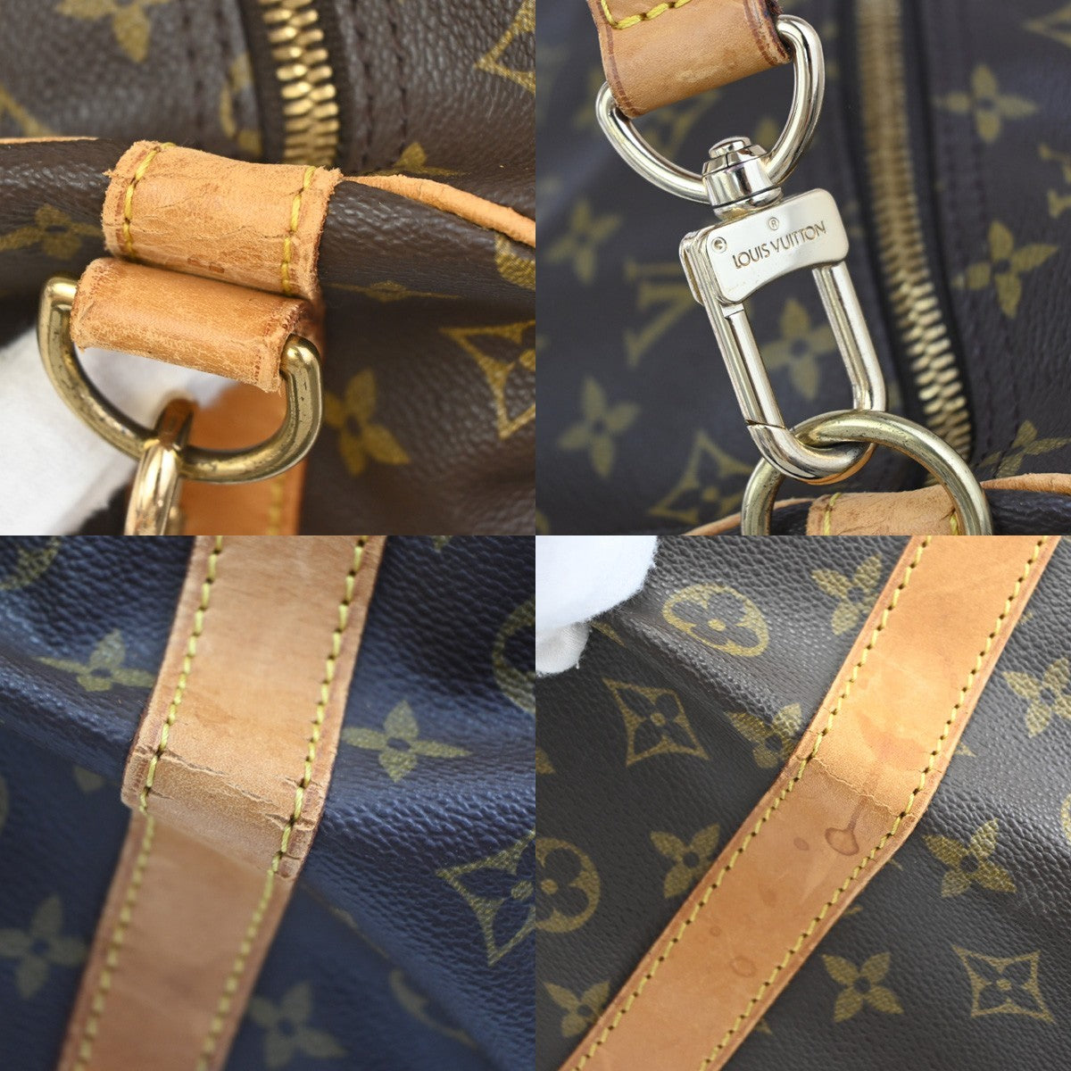 Louis Vuitton Keepall Bandoulière Monogram, Brown, Canvas, Travel Bag
