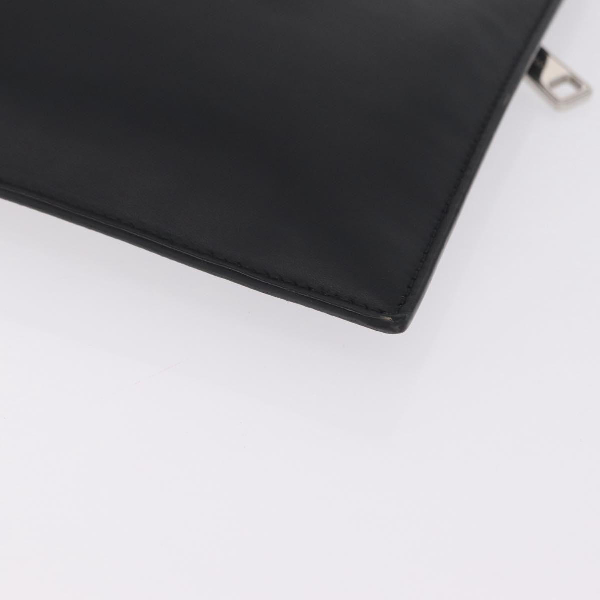 Fendi Zip Flat Wristlet Zucca Coated Canvas and Leather, Black, Canvas, Clutch