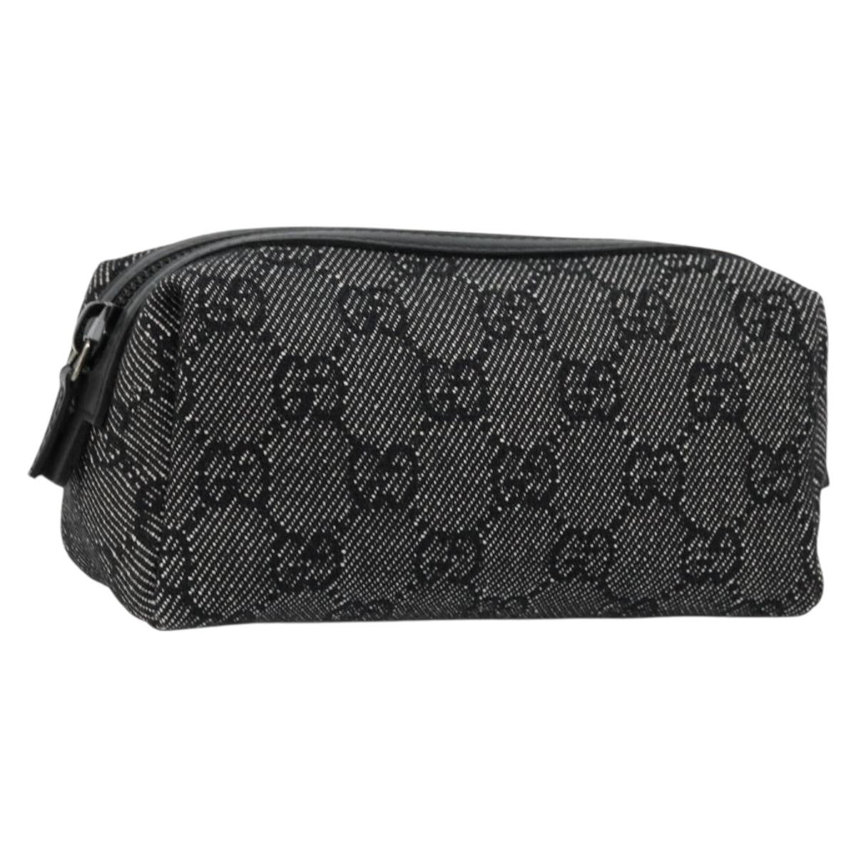 Gucci Zip Pouch GG Coated Canvas, Black, Canvas, Clutch