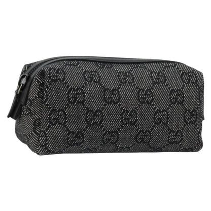 Gucci Zip Pouch GG Coated Canvas, Black, Canvas, Clutch
