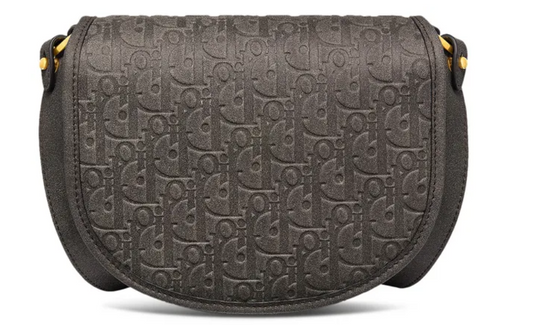 Christian Dior Gallop Flap Messenger Bag Oblique Canvas, Gray, Canvas, Shoulder Bag