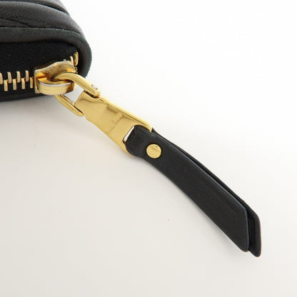 Miu Miu Zip Around Matelasse Leather, Black, Leather, Wallet