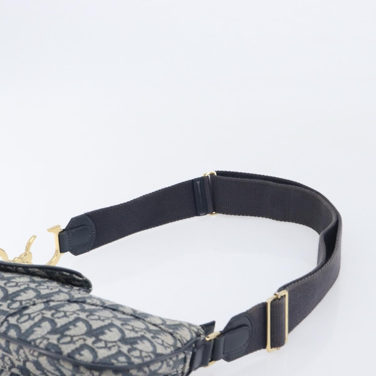 Christian Dior Saddle Messenger Oblique Canvas, Navy, Canvas, Clutch