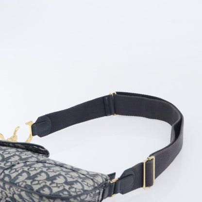Christian Dior Saddle Messenger Oblique Canvas, Navy, Canvas, Clutch
