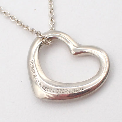 Tiffany & Co. Elsa Peretti Open Heart Pendant Sterling Silver, Silver, Silver, Necklace
