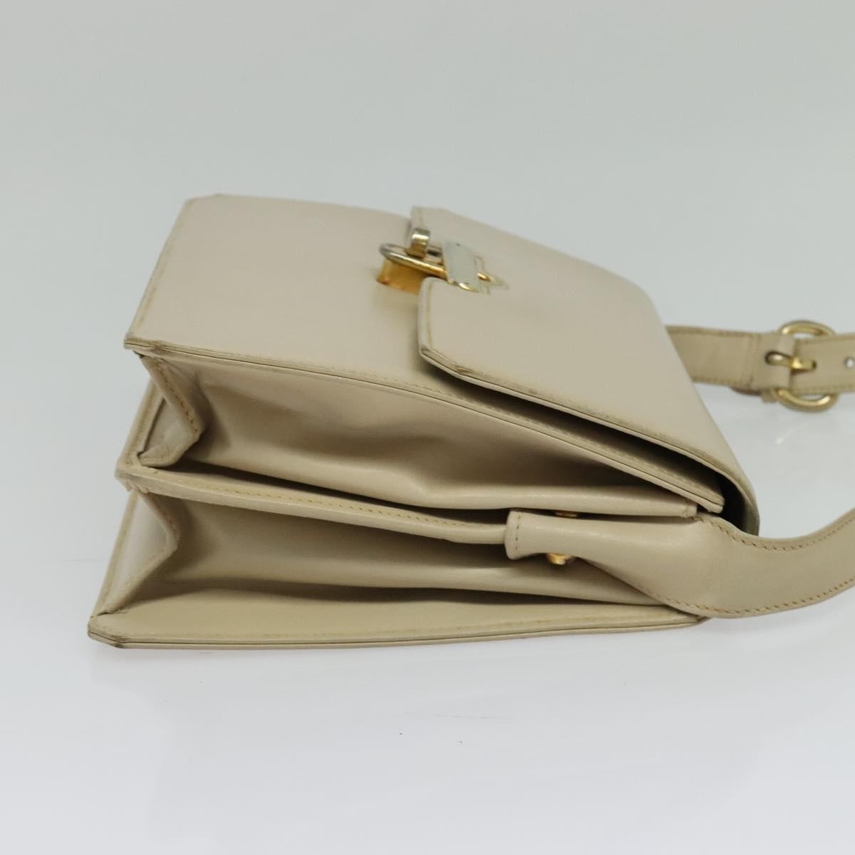 Gucci Vintage Flap Leather, Beige, Leather, Shoulder Bag