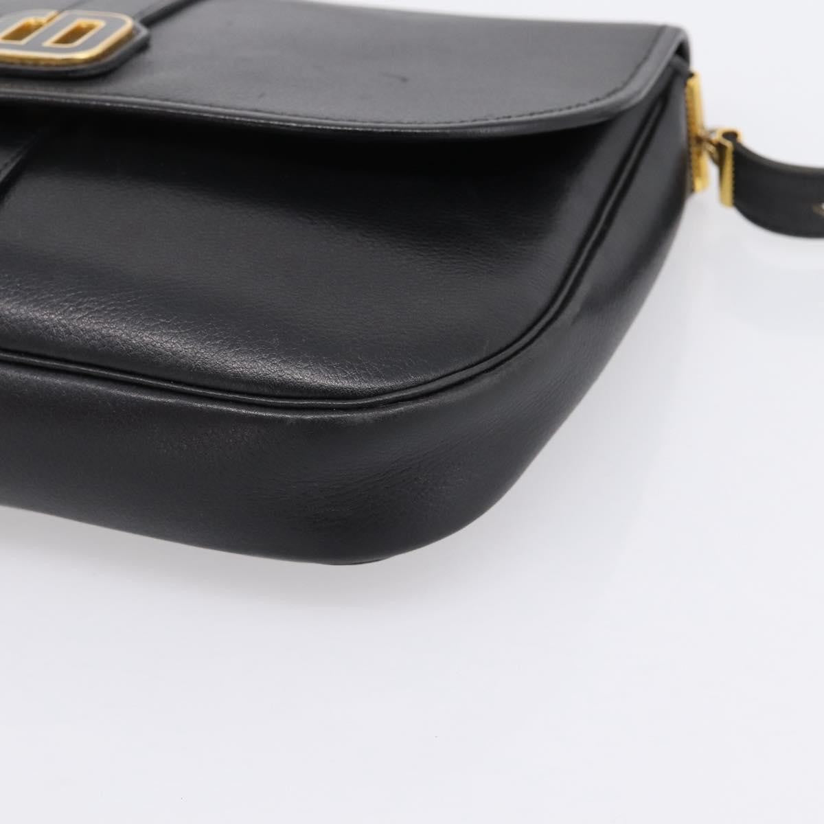 Christian Dior Shoulder Leather, Black, Leather, Shoulder Bag