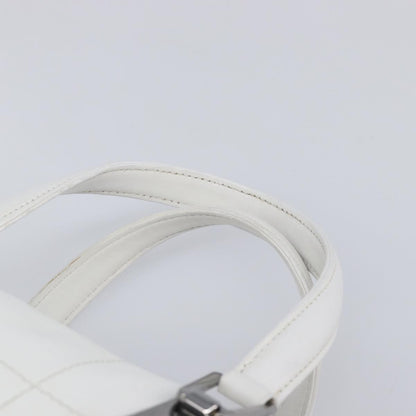 Chanel Square Stitch CC Boston Quilted Leather, White, Leather, Handbag