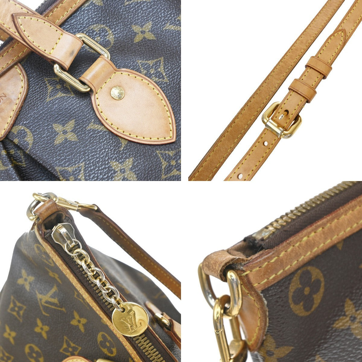 Louis Vuitton Palermo Monogram Canvas, Brown, Canvas, Handbag