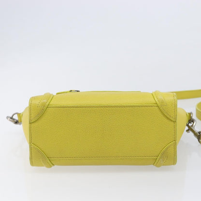 Celine Luggage Grainy Leather, Yellow, Leather, Handbag