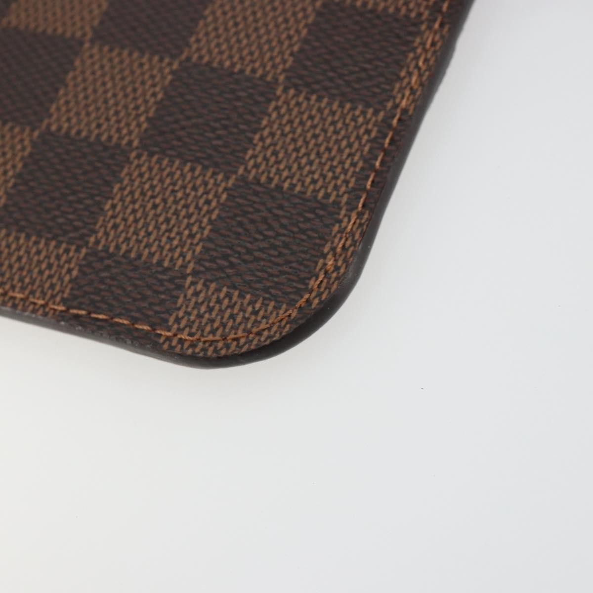 Louis Vuitton Neverfull Pochette Damier, Brown, Canvas, Clutch