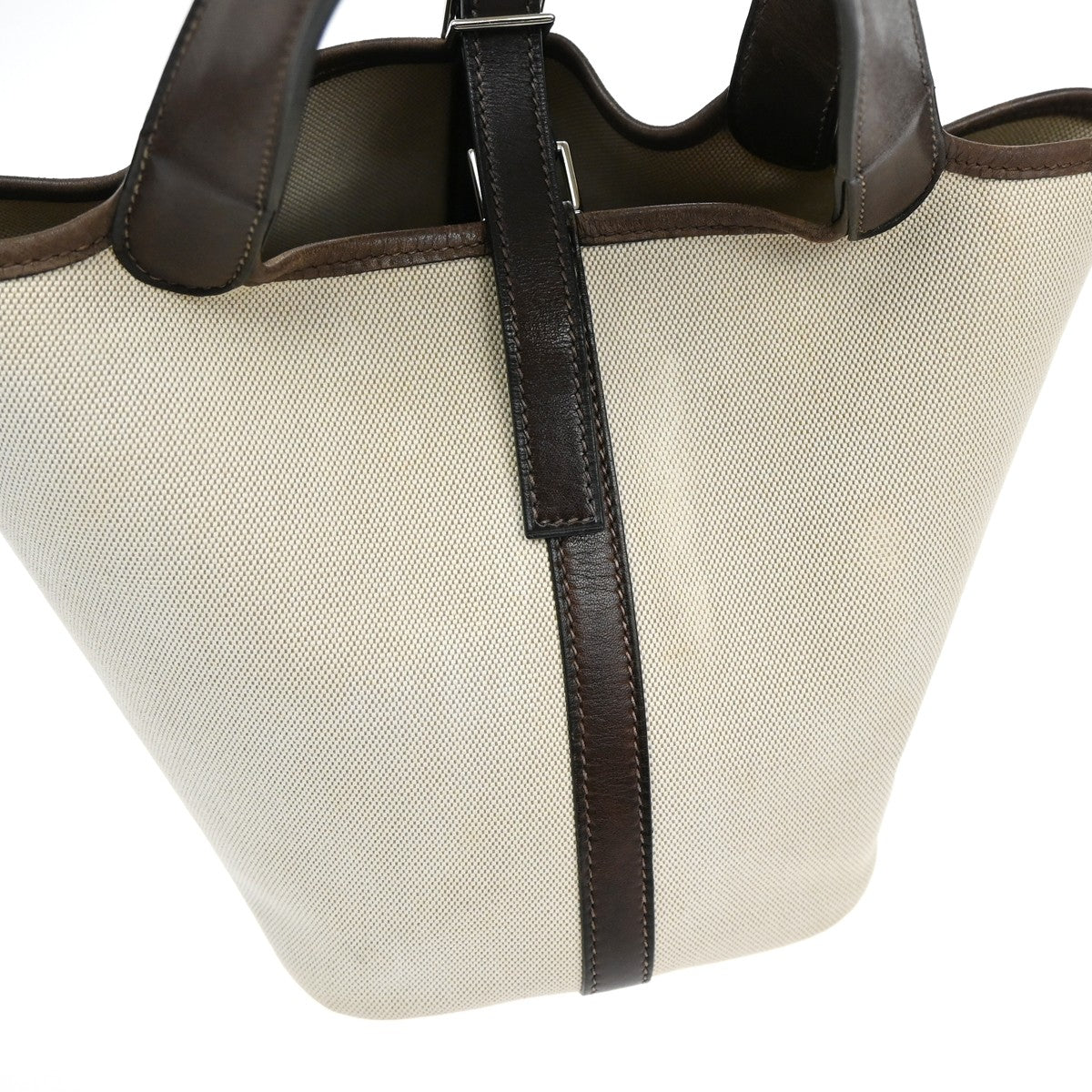 Hermes Picotin Toile and Leather, Beige, Canvas, Toiletry Case