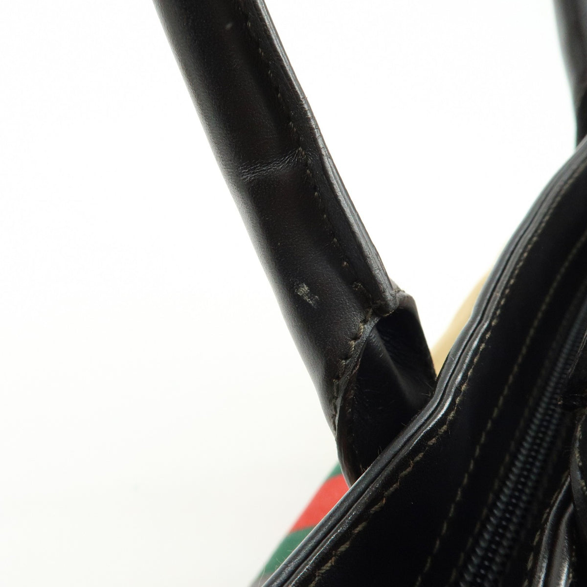 Gucci Vintage Web Canvas and Leather, Beige, Canvas, Crossbody Bag