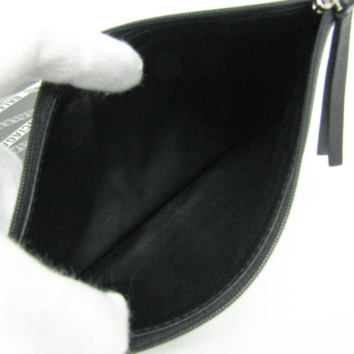 Balenciaga Fold Over Monogram Printed Leather, Black, Leather, Tote Bag