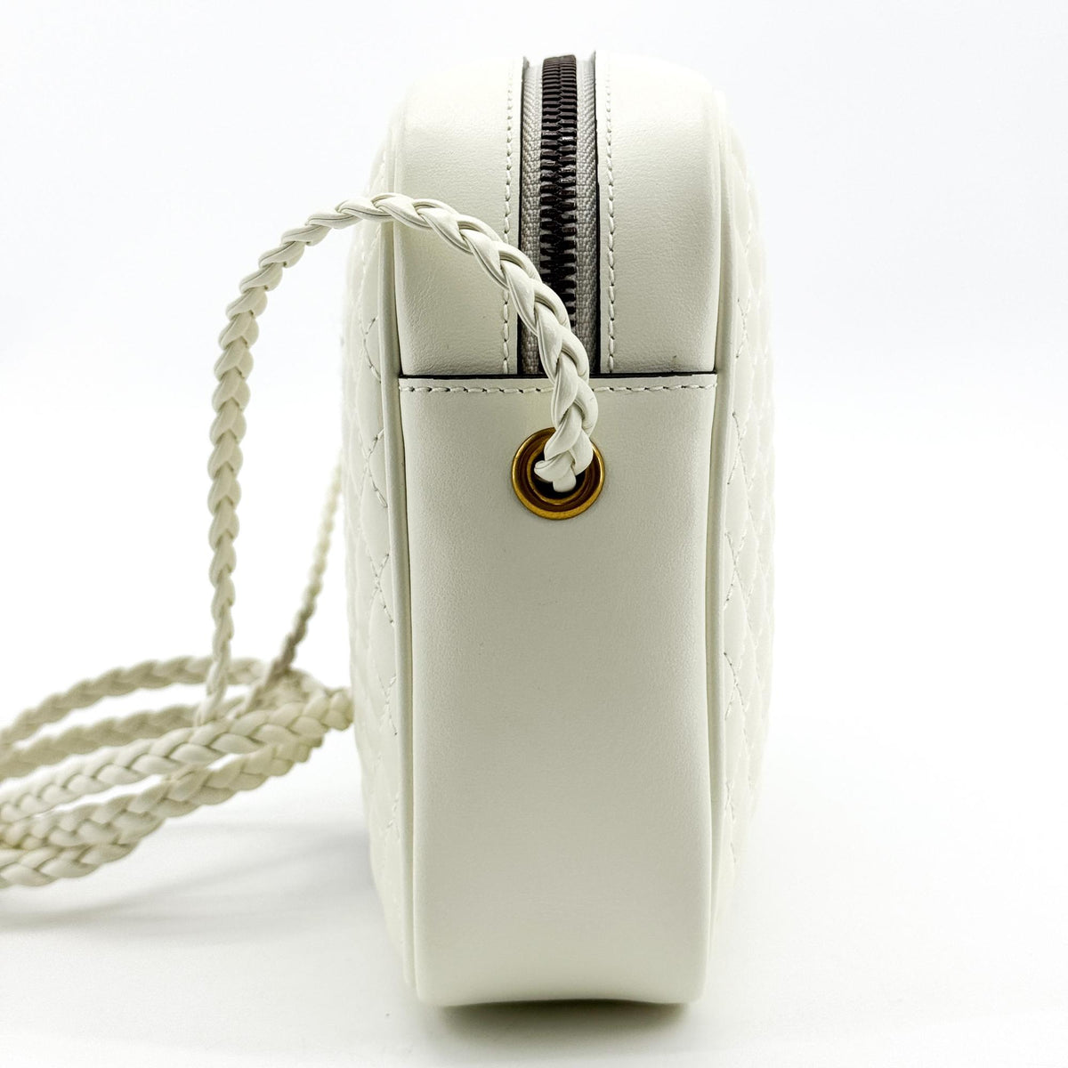 Gucci Trapuntata Camera Quilted Leather, White, Leather, Handbag