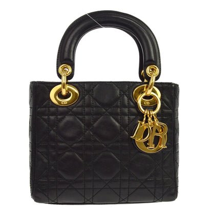 Christian Dior Lady Dior, Black, Leather, Handbag