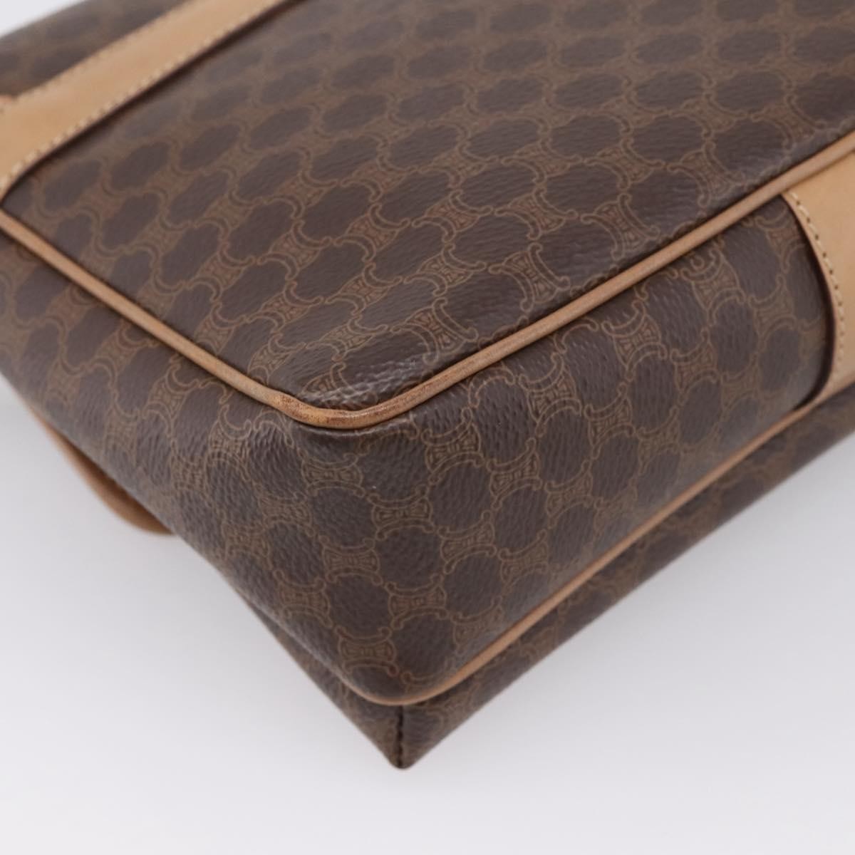 Celine Macadam Leather, Brown, Canvas, Shoulder Bag
