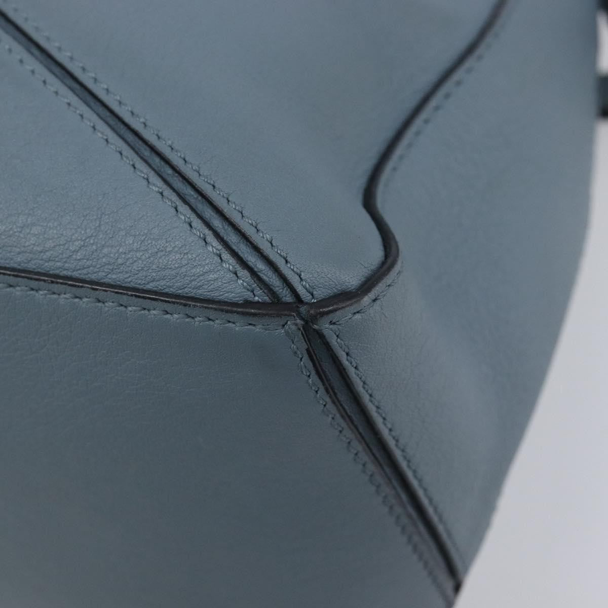 Loewe Puzzle Leather, Blue, Leather, Handbag