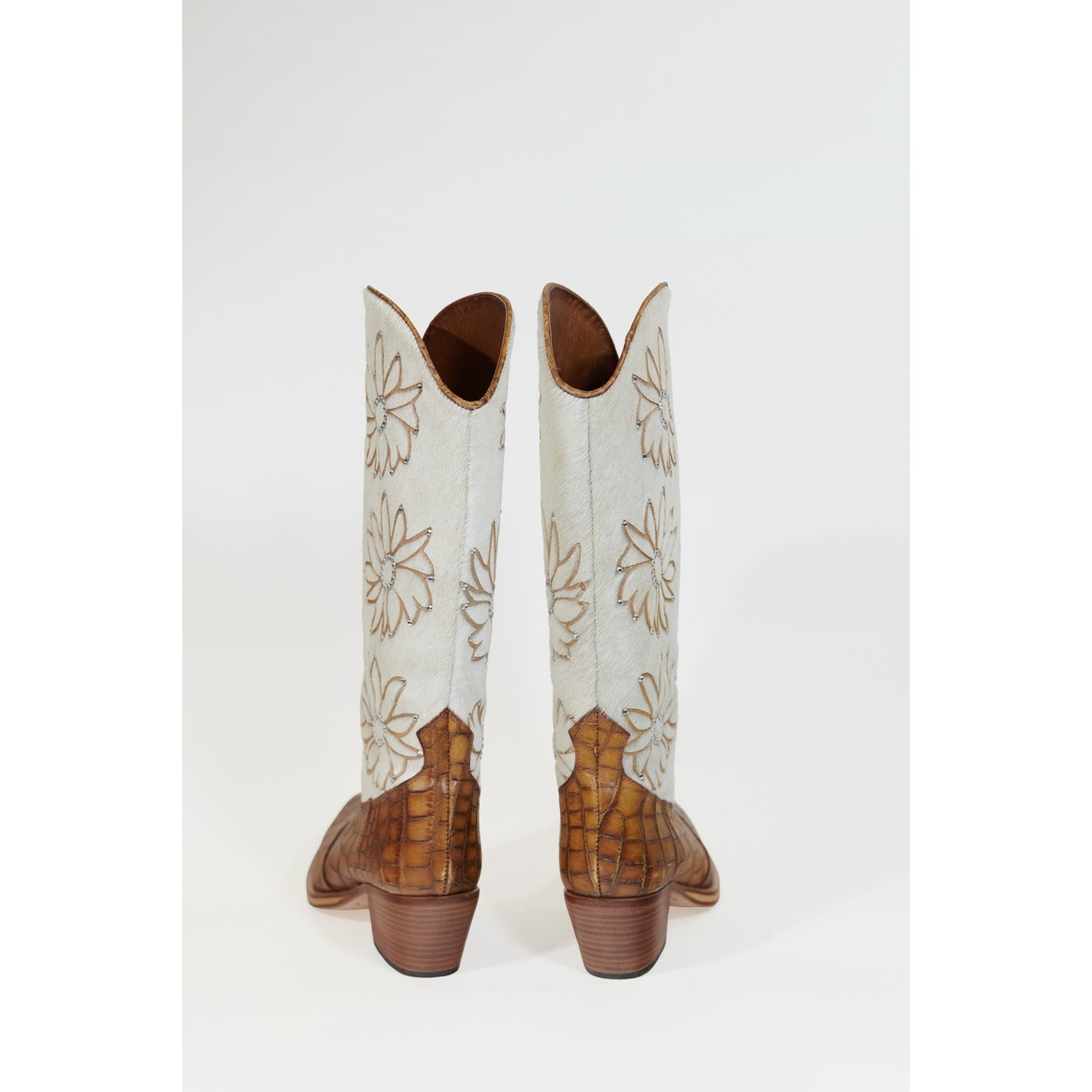 Amara Boots 41 Brown Cream Western