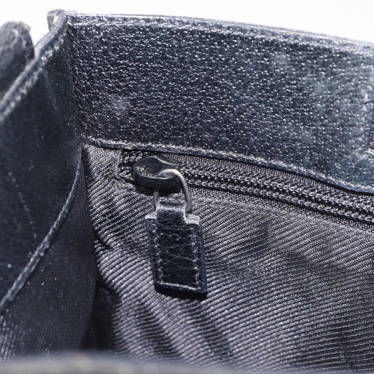 Gucci Vintage Flat Messenger GG Canvas and Leather, Black, Canvas, Handbag