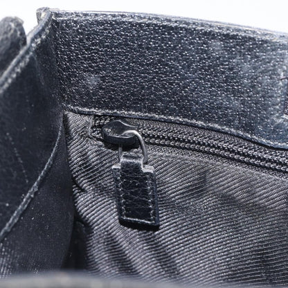 Gucci Vintage Flat Messenger GG Canvas and Leather, Black, Canvas, Handbag
