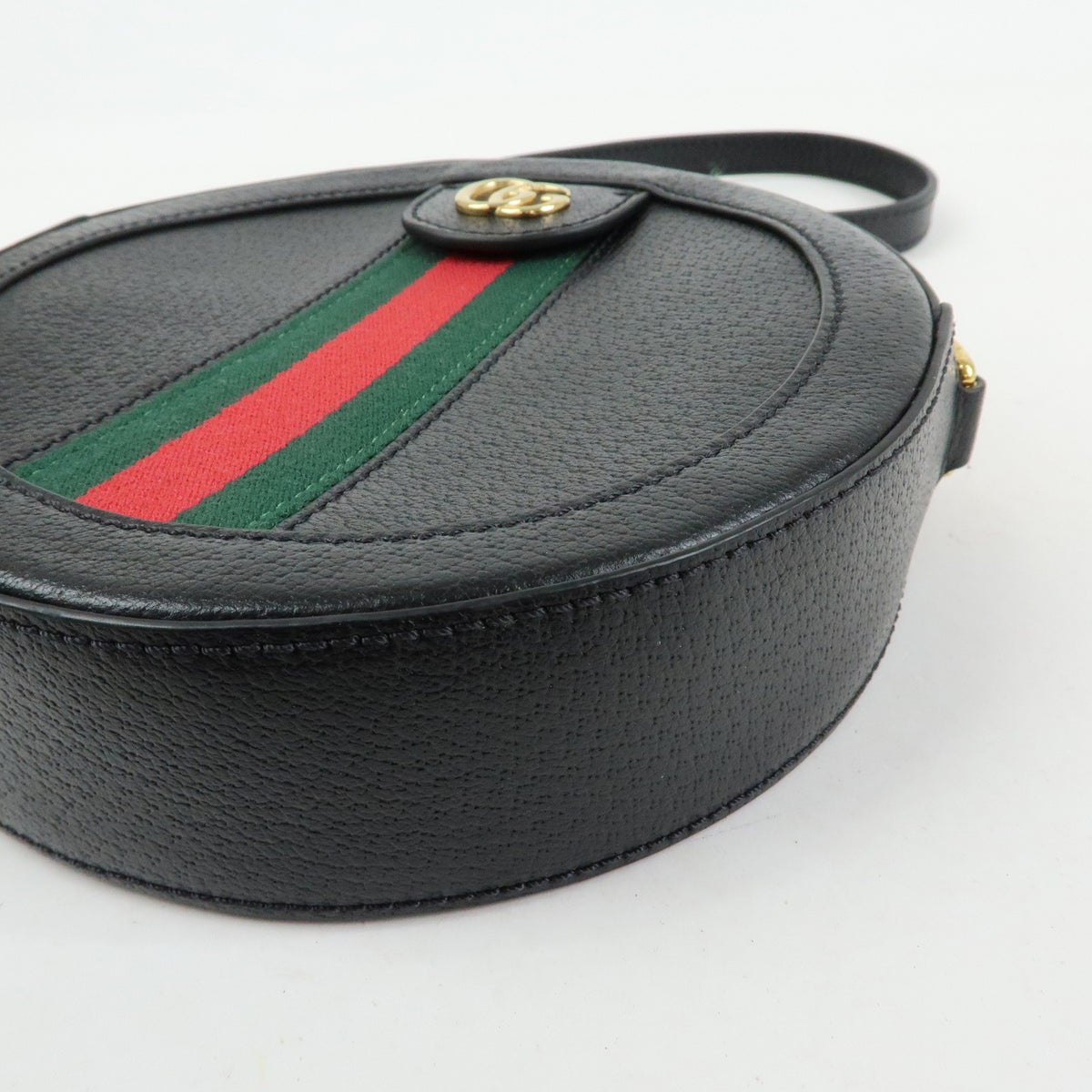 Gucci Ophidia Round Leather, Black, Leather, Shoulder Bag
