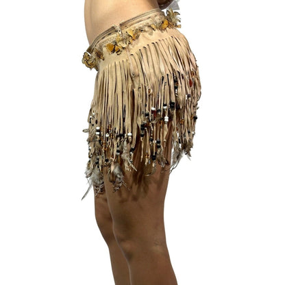 DOLCE & GABBANA Beaded Feather Fringe Skirt - Brandsamsara