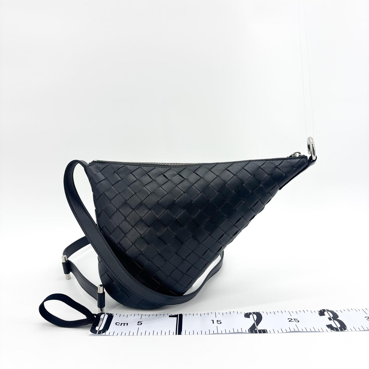 Bottega Veneta Virgule Intrecciato Nappa, Black, Leather, Shoulder Bag