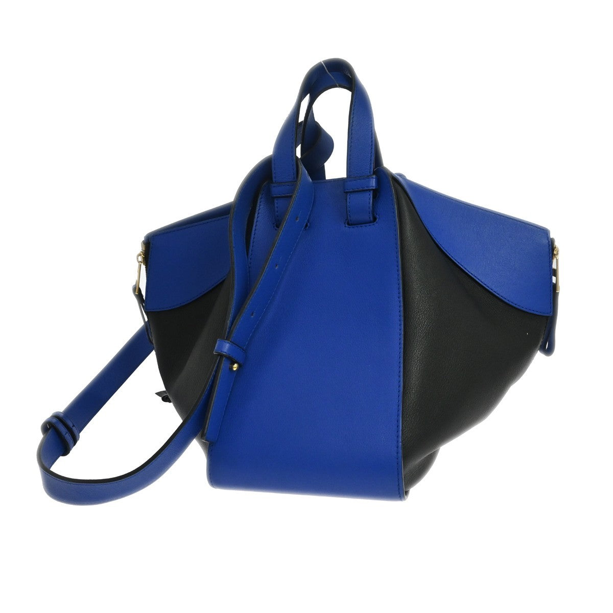 Loewe Hammock Leather, Blue, Leather, Handbag
