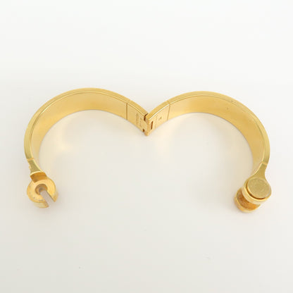 Hermes Charniere Uni Hinged Metal and Enamel, Gold, Metal, Bracelet