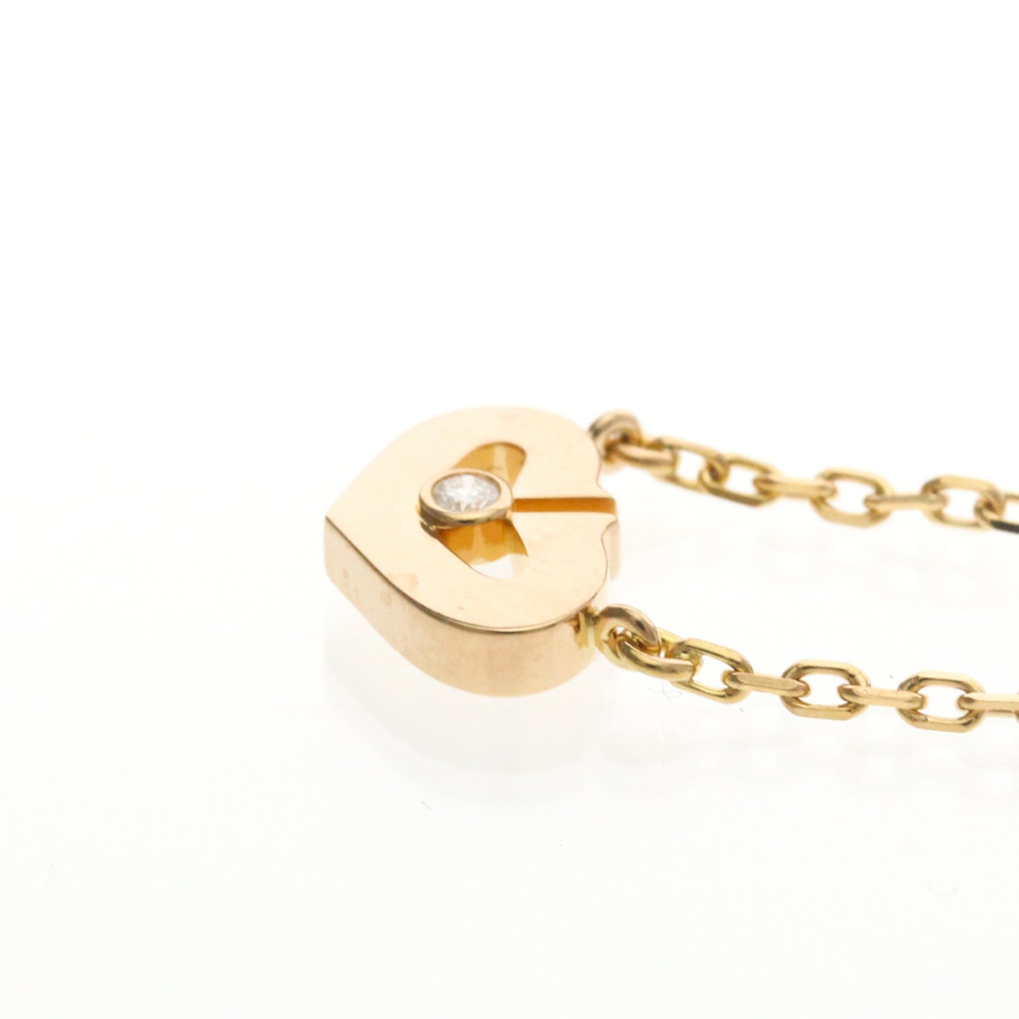 Cartier C Heart de Cartier Pendant 18K Rose Gold with Diamond, Gold, Pink Gold, Necklace