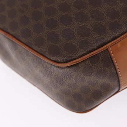 Celine Macadam Shoulder Leather, Brown, Canvas, Crossbody Bag